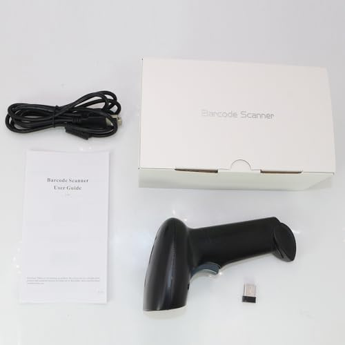 Garosa Lettore di Codici a Barre 2D 1D, Lettore di Codici a Barre Portatile USB Wireless, Connessione Wireless e Cablata 2.4G, Ideale per l'uso Al Dettaglio e Nei Supermercati