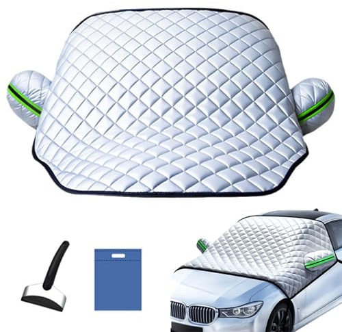 Générique Couverture Pare Brise Voiture pour Citroen C3 Aircross(2017-2023), Housse Brise Hiver Anti Givre Neige Glace UV Pluie Pare-Brise Avant Voitur, Argent