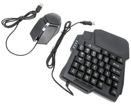 Ejoyous Gaming Tastatur und Maus Set RGB Hintergrundbeleuchtung Einhändige K13 Tastatur Hochpräzise Gaming Maus für Mobile Gamer