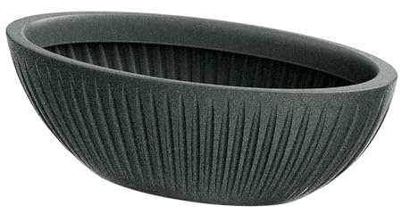Well Home Maceta de Rotomoldeo Latia Oval 58x24x20 Grafito Granito