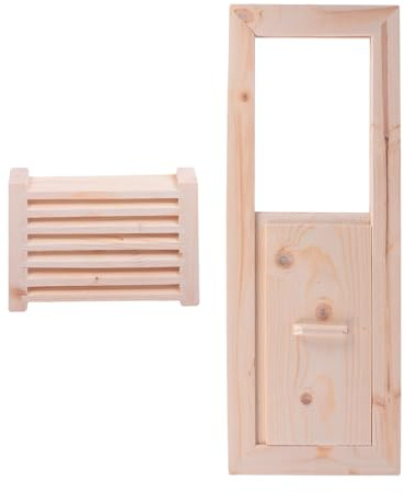 Kisangel Holz Sauna Lüftungsplatte Beige für Sauna und Dampfraum | Lamellen Luftauslassfilter, Quadratisches Lüftungsgitter, Staubschutz, Präzise Verarbeitung