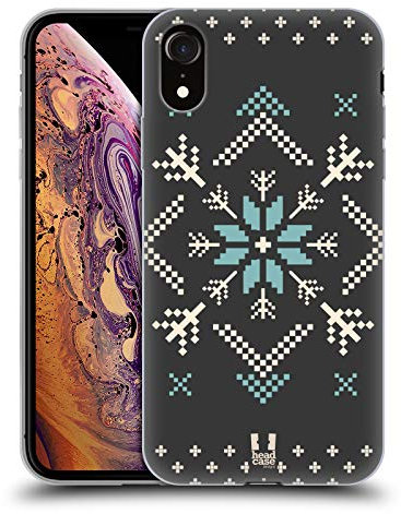 Head Case Designs Charbon De Bois Fair Isle Winter Prints Coque en Gel [Protection de Qualité Militaire] Compatible avec Apple iPhone XR