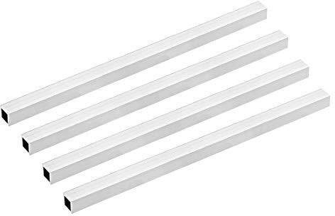 sourcing map 4 Stück Alu Vierkantrohr 15x15mm Alu Rechteckrohr 300mm Länge | Aluminium Profil Rohre, Alurohr Quadratrohr, Aluminium Gerade Rohr, Aluprofil Rohr, 6063 Aluminiumrohre, 1.5mm Wandstärke