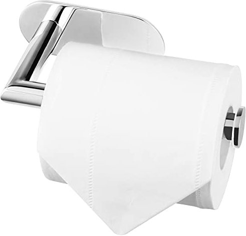 HITSLAM Acier Poli Argent Porte Papier Toilette Auto-adhésif, Porte-Rouleau de Papier Toilette sans Support pour Salle de Bains et Cuisine