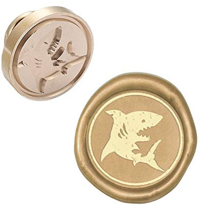 CRASPIRE Wax Seal Stamp Head Hai Abnehmbare Versiegelung Messing Stamp Head Für Kreative Geschenkumschläge Einladungskarten Weinflaschendekoration