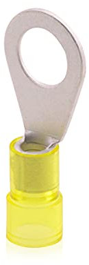 Ring-Kabelschuh Quetschkabelschuh isoliert Gelb, 2,5-6qmm, Loch M5 Kupfer galvanisch verzinnt, 100 Stück