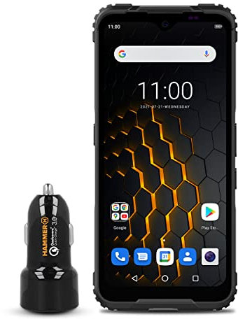 Hammer Blade 5G, Robustes Smartphone eSIM, FHD + IPS 6,3 Bildschirm, 6g ram, 48MP Hauptkamera, IK07, IP69, 5000 mAh, Schnellladung, Android 11, Fingerabdruckleser, USB-C + Auto-Ladegerät