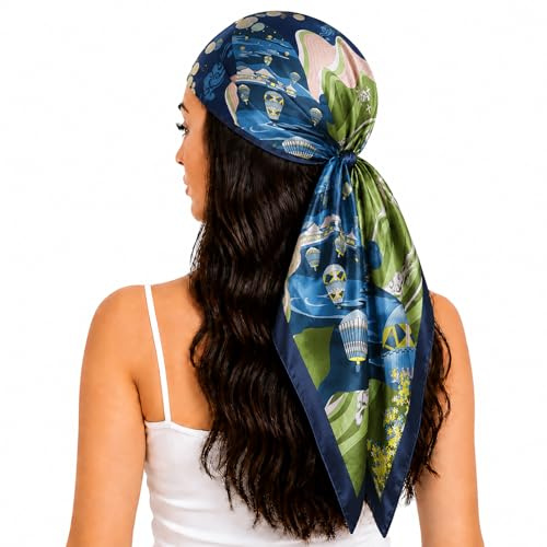 FAIRYGATE Women's Satin Scarves Silky Like Bandanas Hair Neck Scarf Sleeping Wraps