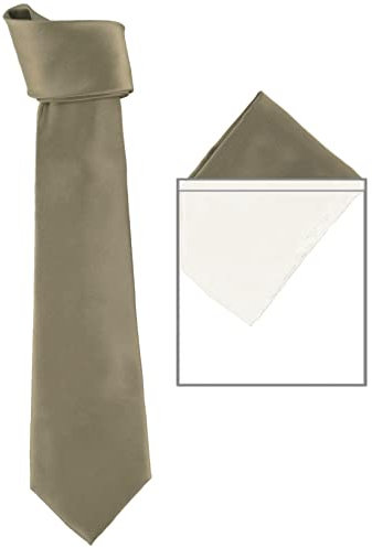 Max and Ellie Herren Krawatte und Einstecktuch Set in Taupe, Einheitsgröße, taupe, Einheitsgröße