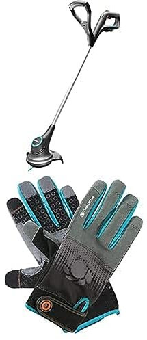 Akku-Trimmer SmallCut 23/18V P4A ohne Akku: Rasentrimmer mit 230 mm Schnittkreis(14072-55) + Gardena Gerätehandschuh Größe 10/XL: Handschuhe für alle Arbeiten mit Geräten11522-20)