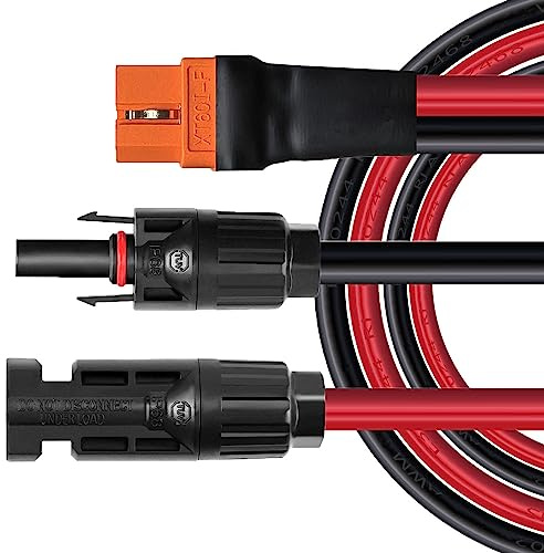 ZkeeShop Câble solaire vers XT60i 3M 10AWG XT60I-F Câble solaire 6 mm² Câble d'extension compatible avec station d'alimentation portable (3 m)