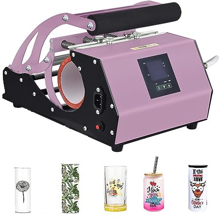 Presse à chaud,ERYUE 110V Tumbler Heat Press Machine pour 11oz-20oz Sublimation Straight Blank Skinny Tumblers Mugs Verre DIY Mug Cup Impression par transfert de chaleur avec réglage de la températur