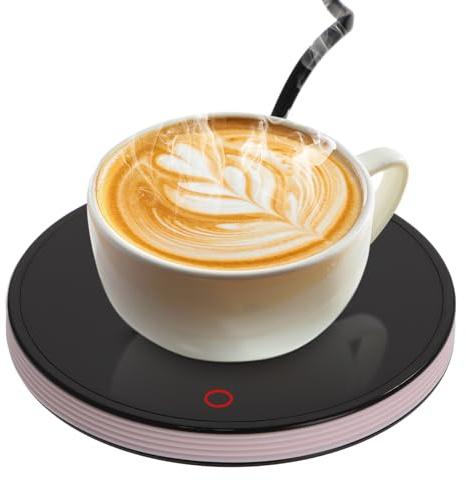 Intelligenter Tassenwärmer Heizplatte Auto-Aus, Kaffeetassenwärmer, Elektrisch Beheizter Untersetzer Bis zu 55℃, Elektrischer Getränkewärmer für Schreibtisch Zuhause Büro (Rosa)