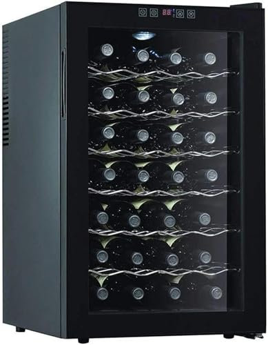 QPZMALSKY Frigorifero Indipendente di 28 Bottiglie, Termoelettrico, Rosso E Bianco, Dispositivo di Raffreddamento del Vino/bancone con Schermo di Temperatura Digitale