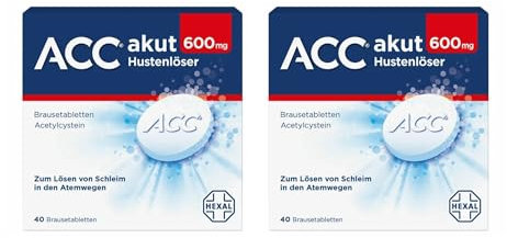 ACC® akut 600 mg | 2x40 St | Hustenlöser für leichteres Abhusten | Nur 1x täglich | Schleimlöser