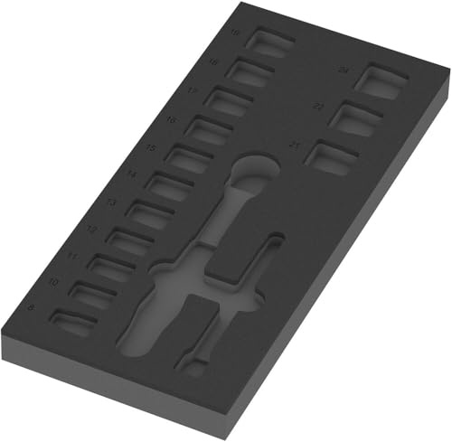Wera 05137324001 9824 Schaumstoffeinlage 8010 B Zyklop Comfort Knarre Set 1, 3/8, ohne Werkzeug, 172 x 30 x 392 mm