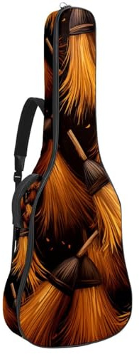 Bassgitarrentasche mit Kunst-Halloween-Besen 12, Akustikgitarrentasche 101,6 cm (40 Zoll) E-Gitarrenkoffer, wasserdichte Oxford-E-Gitarre, Gigbag für akustische Konzertgitarre, Ukulele,