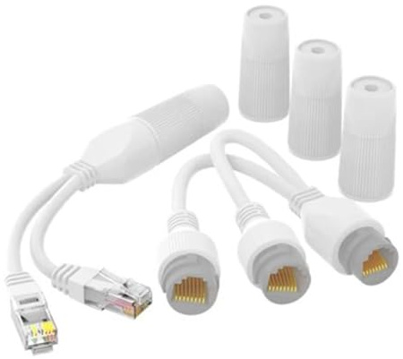 Adattatore switch Ethernet con combinazione Poe, splitter LAN da 1 a 2 | Ethernet splitter Poe robusto splitter LAN impermeabile, estensore Poe stabile switch Ethernet per dispositivo Ethernet