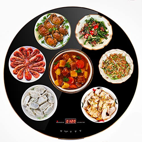 Plate Warmer TurnElectric Warming Tray Round Electric Food Warmer Plate Hot Plate Keeps Food Hot with AdjusTemperature Control for Serving Buffet Party Dining Room