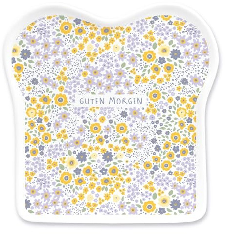 Schreibkram Manufaktur, Guten Morgen, Toastteller aus Porzellan | Frühstücksteller in Toastform, 15 x 15,5 cm - spülmaschinen- und mikrowellengeeignet, 19 Sprüche zur Auswahl
