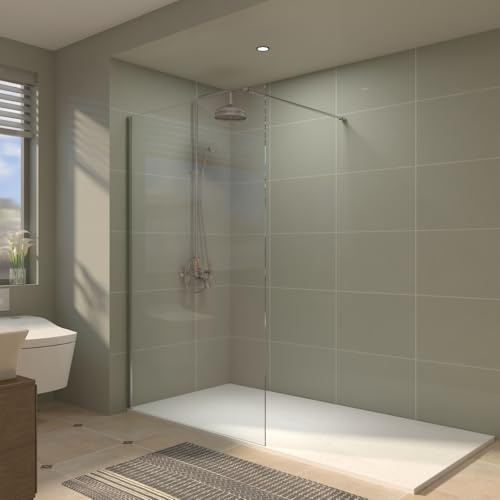 Aquariss 1400mm Walkin Chrome Shower Screen Enclosure Wetroom