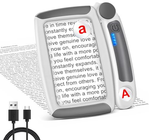 NZQXJXZ 5X 10X 45X Magnifying Glass for Reading, Rechargeable Handheld Folding Magnifier with 20 LED Lights,3 Adjustable Brightness Modes, Magnifying Glasses for Hobbies, Seniors and Low Vision Person