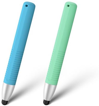 Vancle 2 Stück Tablet Stift für Kinder,Kinderfreundliche Stylus Stifte für Touchscreens,für alle iOS und Android Handys Tablets,Kindle,iPad,iPhone(Hellgrün/blau)