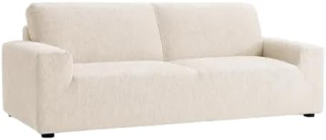 TRAMAS+ Funda de Sofá Elástica para 2 Plazas (145–178 cm), Ajuste, Antideslizante, Protección Completa para Sofás con Reposabrazo - Topo