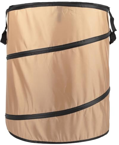 Pop Up Garden Waste Bag Oxford Cloth Collapsible Large Heavy Duty Sack With Handles For Waste Rubbish Toys Etc Garden Bag For Storage Gardening Reusable Container for Lawn Care (Khaki-90L)
