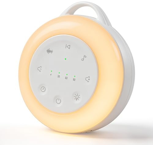 Carehabi Rumori Bianchi per Neonato Macchina Rumore Bianco con 24 Suoni Lenitivi Luce Notturna Neonato con Timer di Luce Notturna e Funzione Memoria con Musica per Dormire per Bambini e Adulti