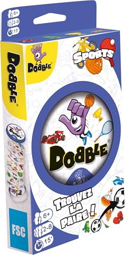 Asmodee Dobble Sports – Gesellschaftsspiele – schnelles Beobachtungsspiel – Familienstimmung – ab 6 Jahren – 2 bis 8 Spieler – 15 Minuten – französische Version