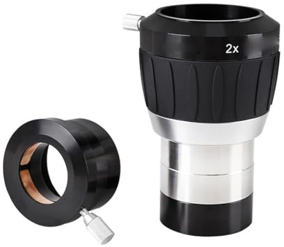 Teleskopzubehör 2 Zoll 2X apochromatische Barlow-Linse mit integriertem Gewinde und 2 Zoll auf 1,25 Adapter, Okularzubehör for astronomische Teleskope