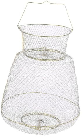 Gogogmee Cestino Protezione Pesce in Filo Galvanizzato Resistente e Portatile, per Granchi e Calamari Durante le Gite di Pesca
