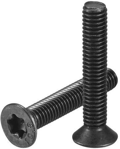 QUARKZMAN M6-1 X 35mm Torx Senkkopf Maschinenschrauben 20Stk 10.9 Kohlenstoffstahl Senkkopf Torx Diebstahlsicher Schwarz Oxidiert Vollgewinde