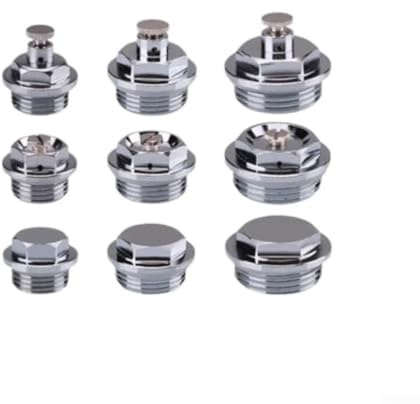 Brass Chrome Plated Air Bleed Valve Radiator Coupler, 1/2 in 3/4 in 1 in, Iron Connector Pipe Fitting for Radiator Systems, Tool-Free Installation for Indoor Outdoor Use