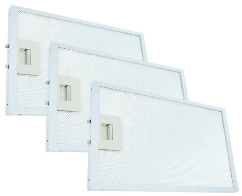 vhbw 3 x filter metallfettfilter ersättning för Brandt AS0006526 för köksfläkt – 30,4 x 26,8 x 1,2 cm, metall