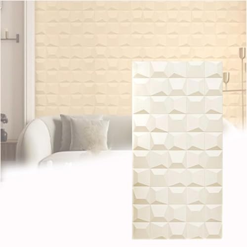 Panneau mural 3D en PU pour décoration murale intérieure, briques texturées en polyuréthane léger avec structure pyramidale 3D, ignifuge, pour mur de fond et décoration murale extérieure (marbre blanc