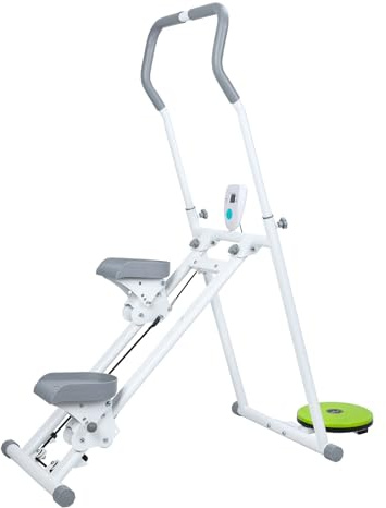 Stair Stepper für Home Gym, Stairmaster für Zuhause, Vertical Climber Maschine mit Verstellbare Lenker und Pedale, LCD-Display, Klappbare Cardio Treppensteiger Fitnessgerät