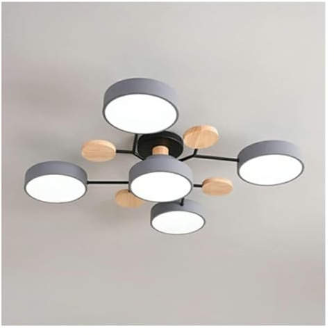 SXSHEYS Lámpara de Techo Circular acrílica LED Moderna, Montaje Semi Empotrado, para Sala de Estar, Comedor, Dormitorio, Pasillo, Cocina (Cabezales G-5, luz de Tres Colores)