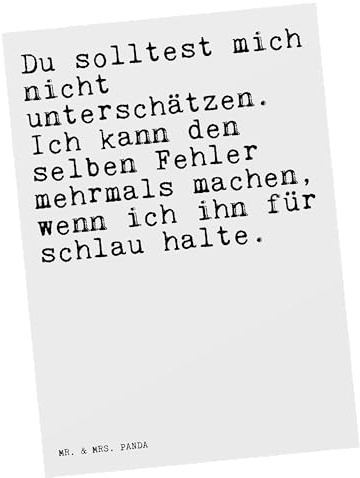 Mr. & Mrs. Panda Postkarte Du solltest mich nicht... - Geschenk, Ansichtskarte, Spruch Sprüche Weisheiten Zitate Lustig Weisheit Worte, Freundin, Grußkarte, Frauen, bildkarte, Postkarten, Freund