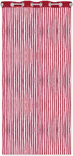 Arsvita Fadenvorhang Lurex-Optik Fadengardine Türvorhang mit Ösen, Trendige Dekoration in vielen verschiedenen Ausführungen erhältlich (140x250 cm/rot - Bordeaux)