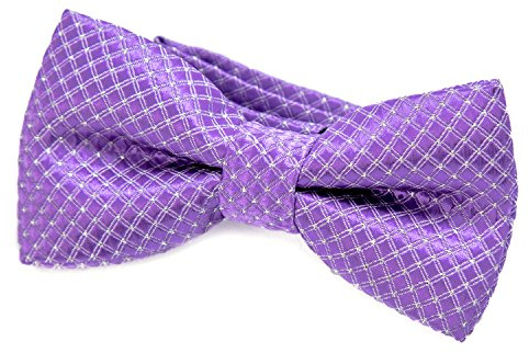 DonDon pajarita noble para niños chico - combinada y ajustable 9x 4,5 cm - de color lila - brillada con argénteo puntos