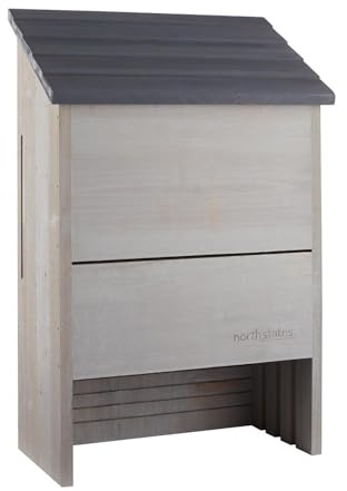 North States Großes Fledermaushaus und Kinderzimmer für den Außenbereich, 6. 12,7 x 30,5 x 45,7 cm. 63,5 cm hoch, Hellgrau Für 300 Schläger