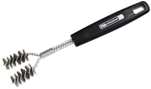 FM Professional Brosse Barbecue INOX en Y 30 cm | Nettoyage précis des grilles, Tête en Y pour les recoins, Inox robuste, Format 30 x 5 cm, Passe au lave vaisselle