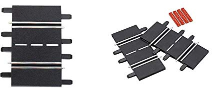 Carrera Rennbahn-Zubehör: 2x 11,5 cm 1/3 Geraden & 2x 8,6 cm 1/4 Geraden, für Carrera DIGITAL 124, DIGITAL 132 & Evolution, HO-Skala, Kunststoff, ohne Montage, 1,435 mm Spurweite
