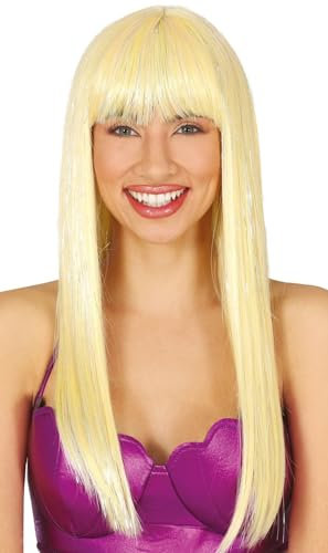 Lange blonde Perücke mit Pony