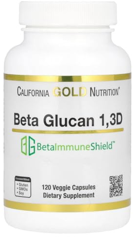 Beta Glucan from Algae 1,3D, 120 Veggie Capsules (125 mg Per Capsule), California Gold Nutrition
