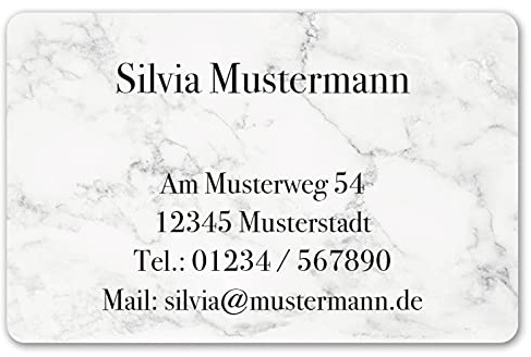 100 Visitenkarten, laminiert, beidseitig bedruckt, 85 x 55 mm, inkl. Kartenspender - Design Granit Marmor