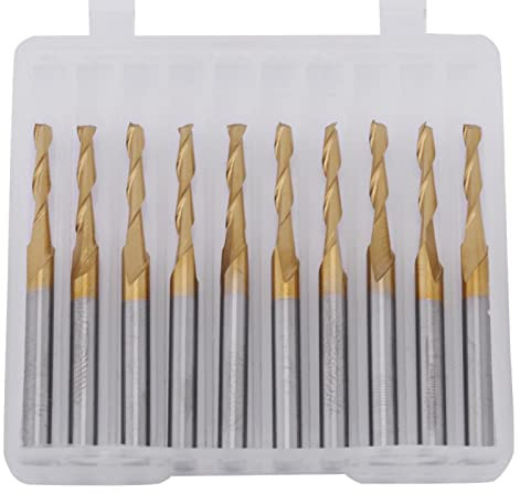 Fresa a candela, Set di frese in metallo duro, Punte per frese a candela, Fresa a doppia elica con rivestimento in titanio Fresa da 3,175 mm Gambo 2 mm Diametro tagliente