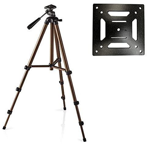 TronicXL 134cm Tripod Ständer Stativ + Mini Adapter Platte für Projektor Beamer Lautsprecher Box Boxen Scheinwerfer Flutlicht Spot Montage Halterung Halter Säule